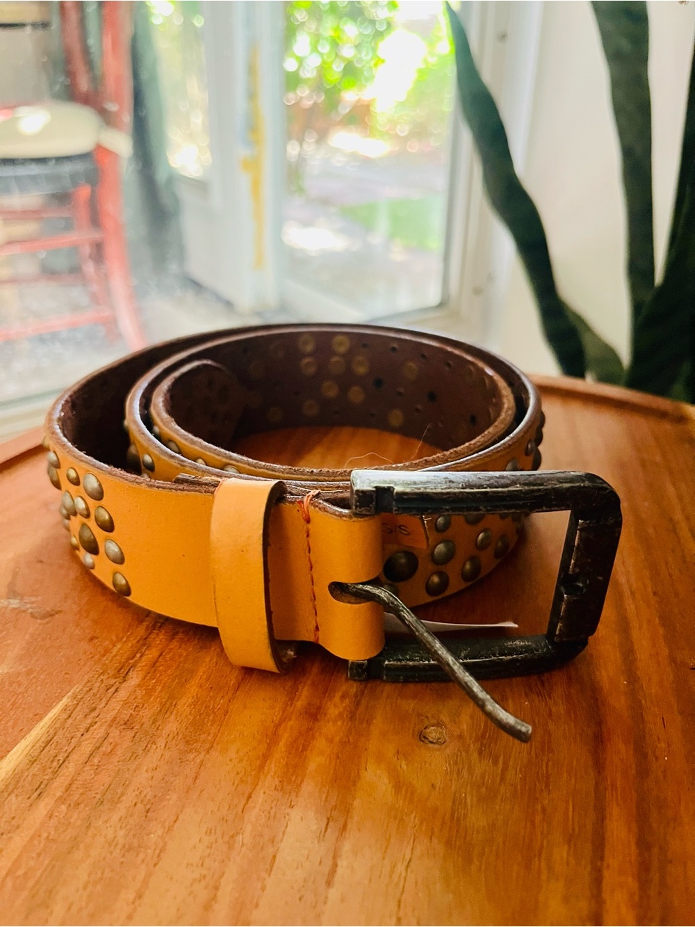 Women’s mustard Leather Belt 100% buff leather